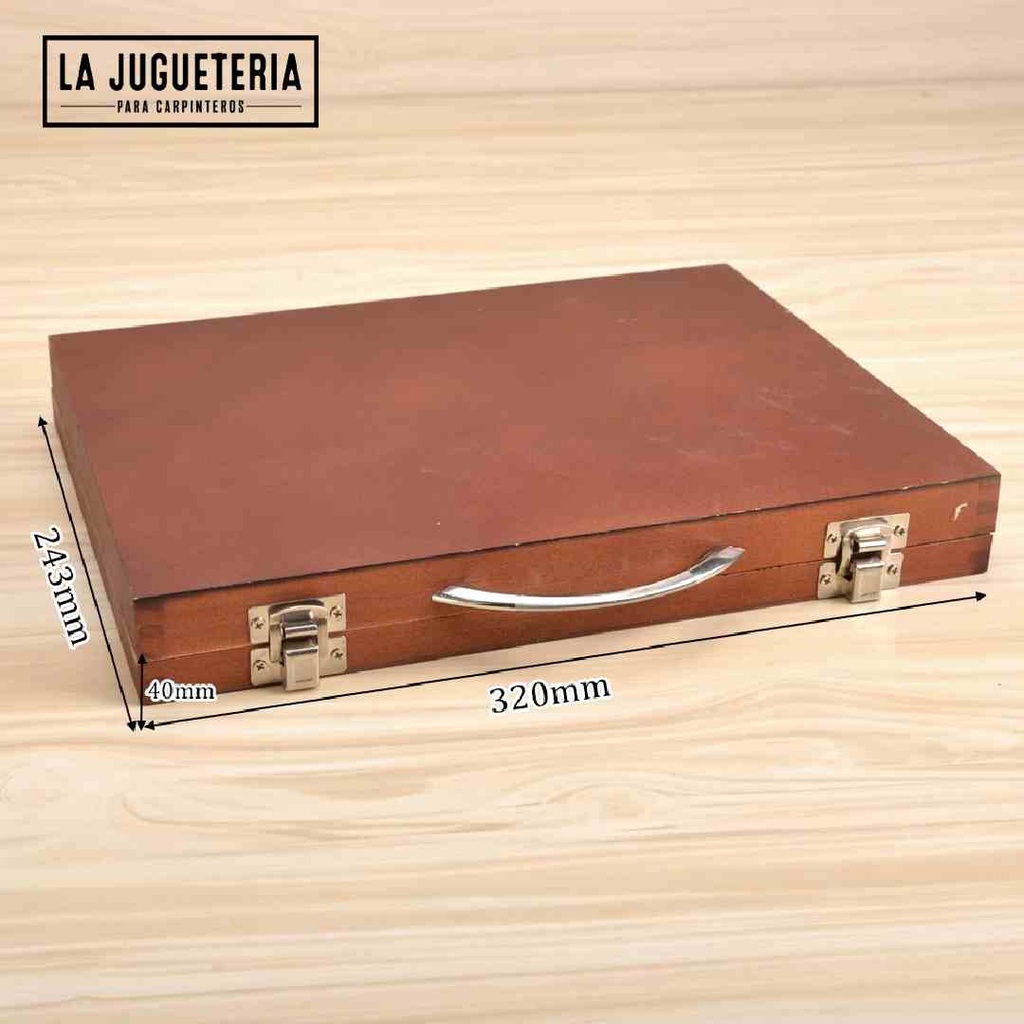 Juego de Gubias / cinceles para  talla. Set 12 unidades de acero al cromo vanadio con caja de madera