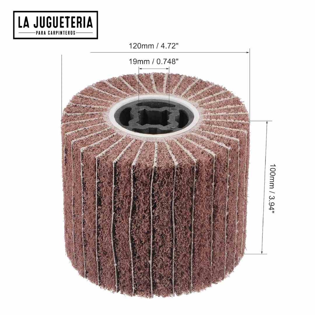 Rueda de pulido no tejida de 4.724 inx3.937 in Rueda de pulido abrasivo Tela abrasiva Alambre de nylon  Grano 120 para metal de acero inoxidable y madera