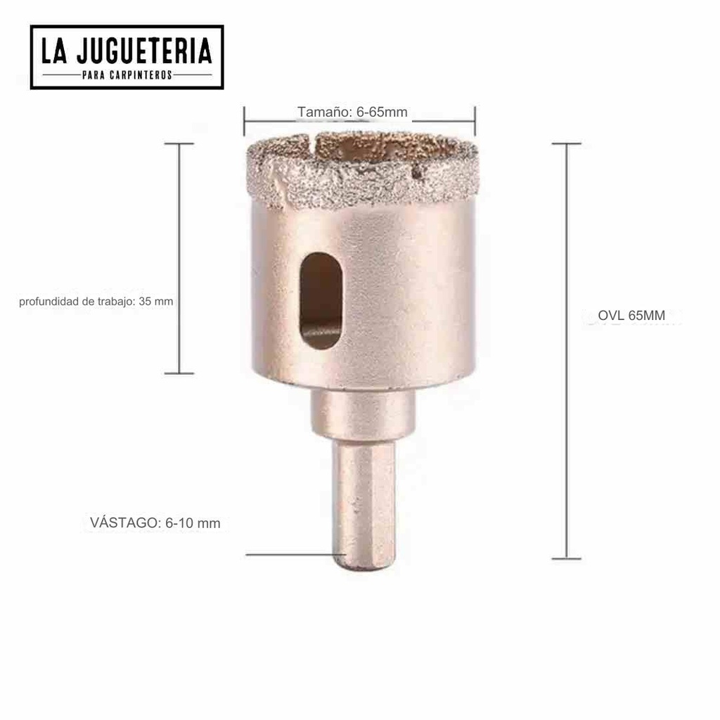 Broca de perforación de cerámica, para azulejos, para vidrio grueso, set 7 pz de 6-10-18-25-35-45-60 mm