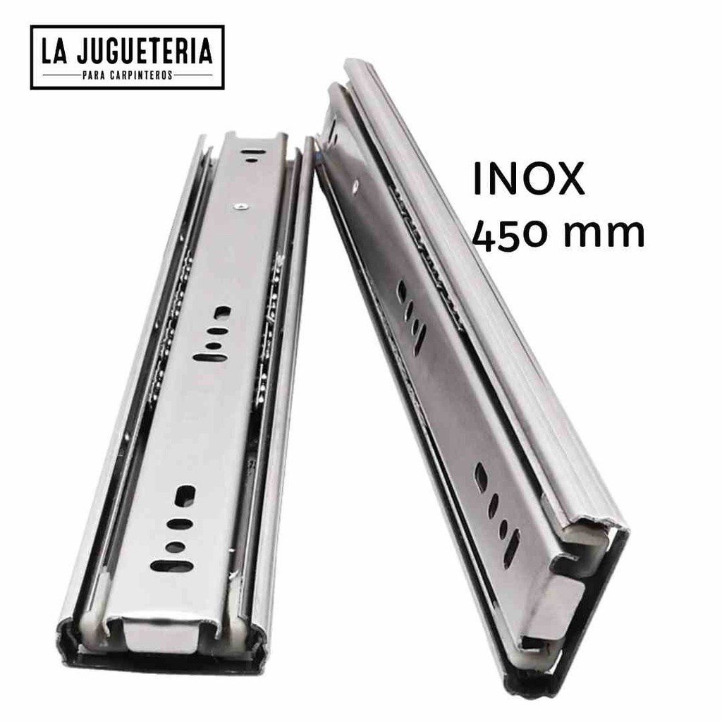 Riel Telescópico de Cierre Suave de Acero Inoxidable - 450 mm (17.72 in)