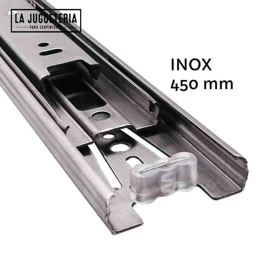 Riel Telescópico de Cierre Suave de Acero Inoxidable - 450 mm (17.72 in)