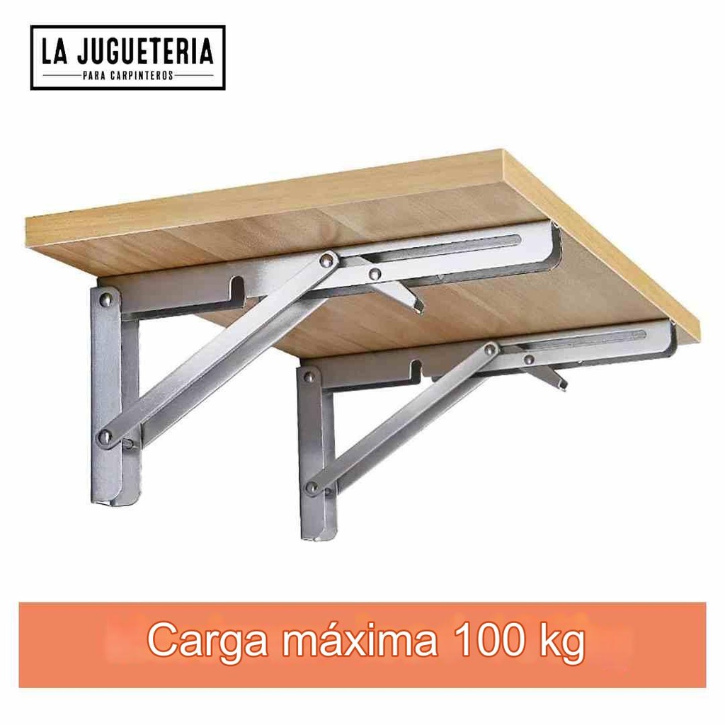 Soportes Plegables para Estantes de Acero Inoxidable - Set de 2 Unidades (30x17.5cm) - Carga Máxima 132.3 lbs