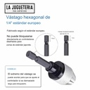 Chuck Adaptador de taladro de impacto, 2 adaptadores de broca para convertidor de destornillador de impacto, vástago hexagonal - Plateado