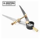 Compás de 3.93 pulgadas, ajustable, con cerradura, divisor de acero al carbono, compás de artesanía de cuero ó madera