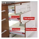 Diapositiva ó guía Telescópica de Cierre Suave con Rodamientos de Bolas para Cajones   (Color : Silver, Size : 450mm/18inch)