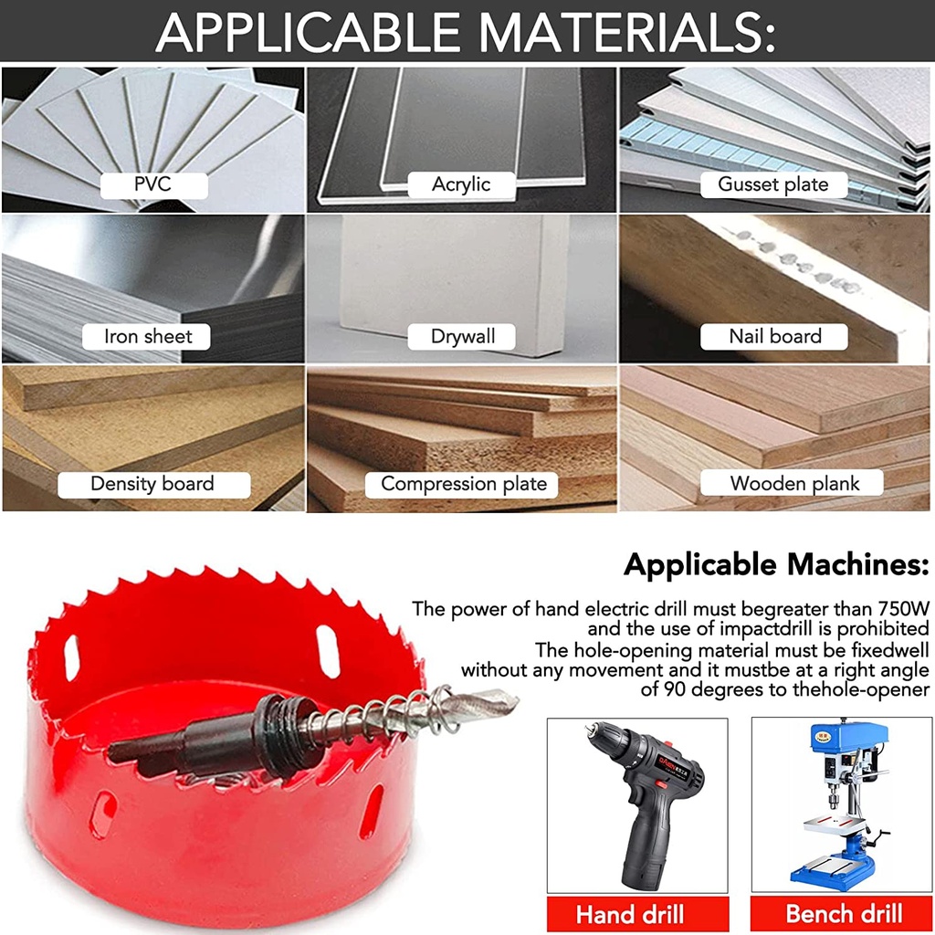 Broca sierra Acero carbono bimetálica 150 mm - 5,9 pulgadas