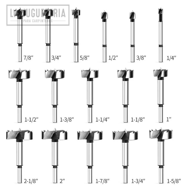 Set de 16 Piezas de Brocas Forstner de Acero de Carbono para Carpintería (copia)