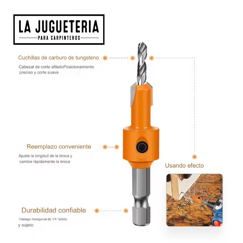 Avellanador toma rápida 1/4 de 8 mm de cuello 45º + 90º grados