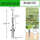 Broca Avellanadora Ajustable 6 x 8 x 100 mm para Madera HSS