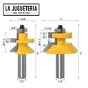 Juego de Fresas de 1/2 para paneles de maderacon muesca en V de 1,27 cm