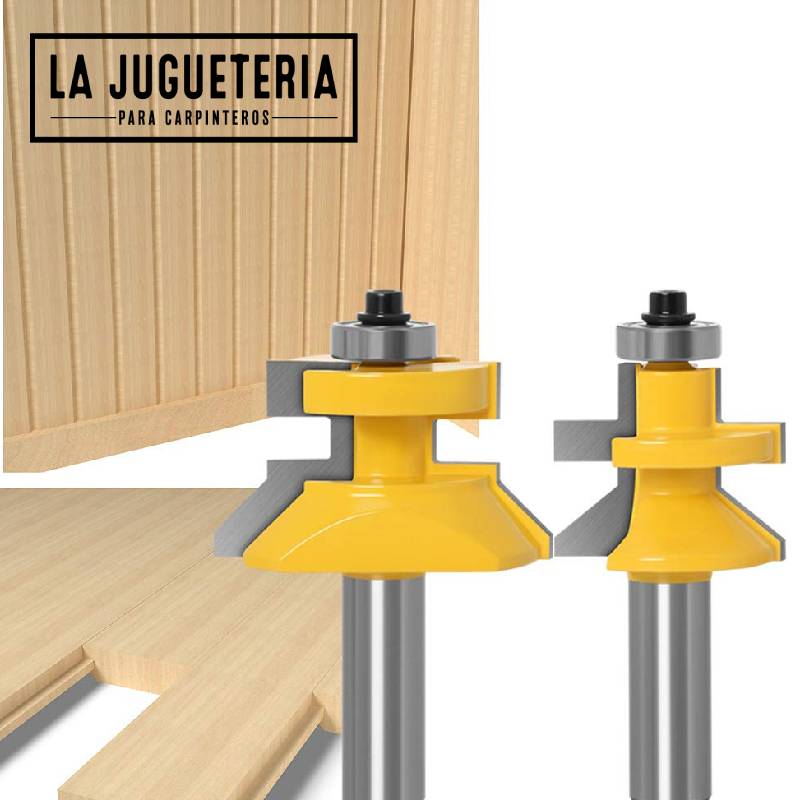 Juego de Fresas de 1/2 para paneles de maderacon muesca en V de 1,27 cm