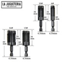 Set de 8 Brocas sacabocados o sacatarugos Tipo C y garras de 1/4", 3/8", 1/2", 5/8" (Métrica 6mm 10mm 13mm 16mm)