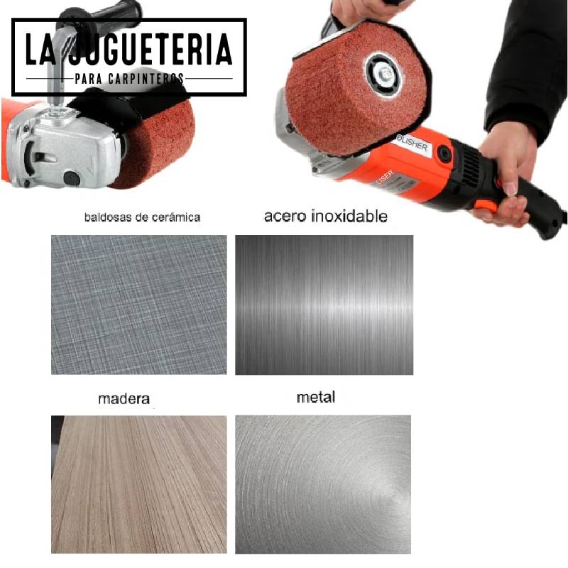 Pulidora de acero inoxidable de mano de 1200 W, máquina de pulido de metal ó madera de 6 velocidades variables 