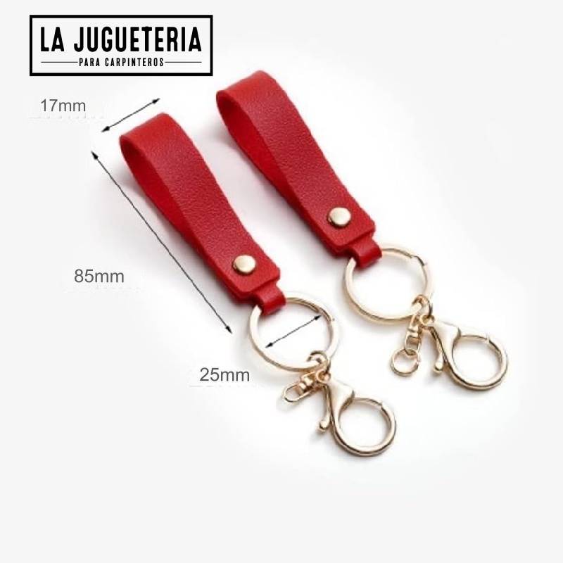 Llavero de cuero MARRÓN para grabar laser para regalo corporativo con anilla dorada 