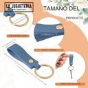 Llavero de cuero MARRÓN para grabar laser para regalo corporativo con anilla dorada 