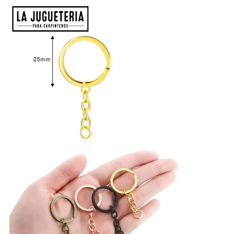 Llavero Plano de 25mm color PLATEADO - Anillos de Metal para Fijación de Llaves y Fabricación de Joyas
