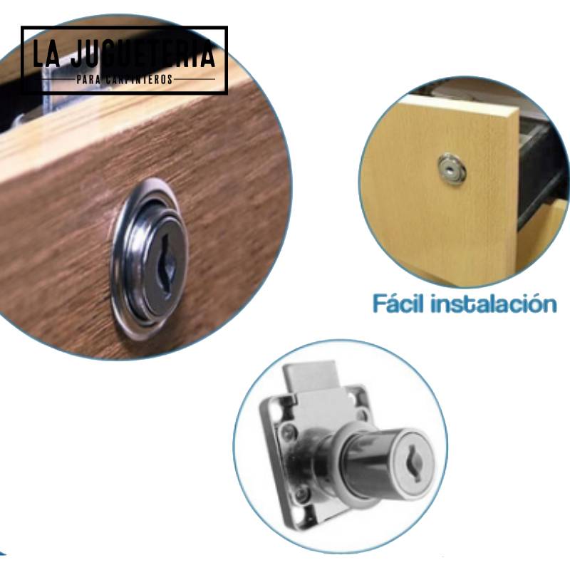 Cerradura para cajón Cuadrado 36 x 36mm con 2 llaves 