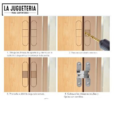 Bisagras Invisibles Negras de 13x45x9 mm