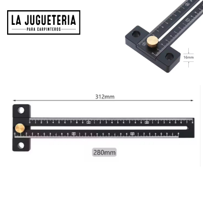 Regla de aluminio de L-HT158, trazador de medida de ángulo, tipo t, 280mm