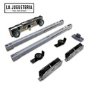 Kit de hardware deslizante para puertas de vidrio y madera - Sistema oculto SVA-041 para ducha y baño 