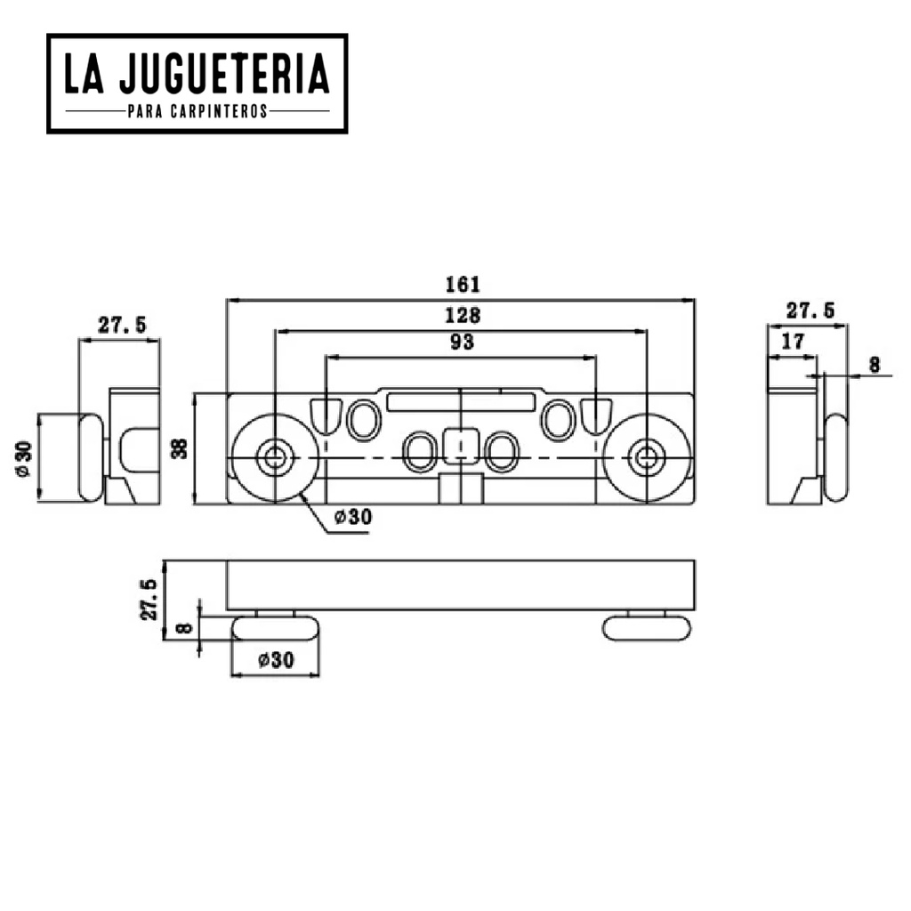 Kit de hardware deslizante para puertas de vidrio y madera - Sistema oculto SVA-041 para ducha y baño 