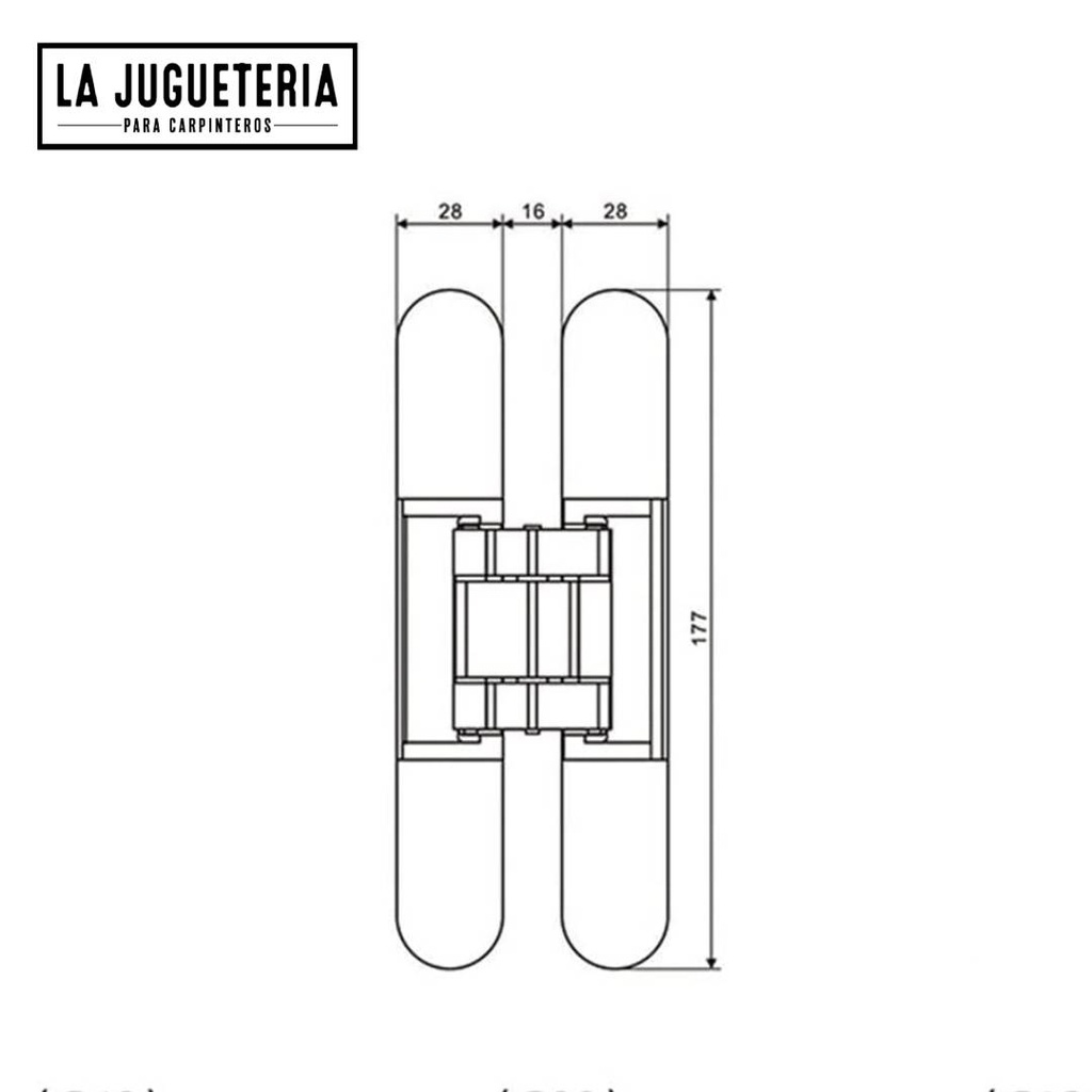Bisagra oculta ajustable de 180 grados accesorios de puerta Invisible, G80 80 kg