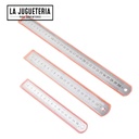 Juego de Reglas Metálicas de Doble Cara con Escala en Centímetros y Pulgadas -20cm 