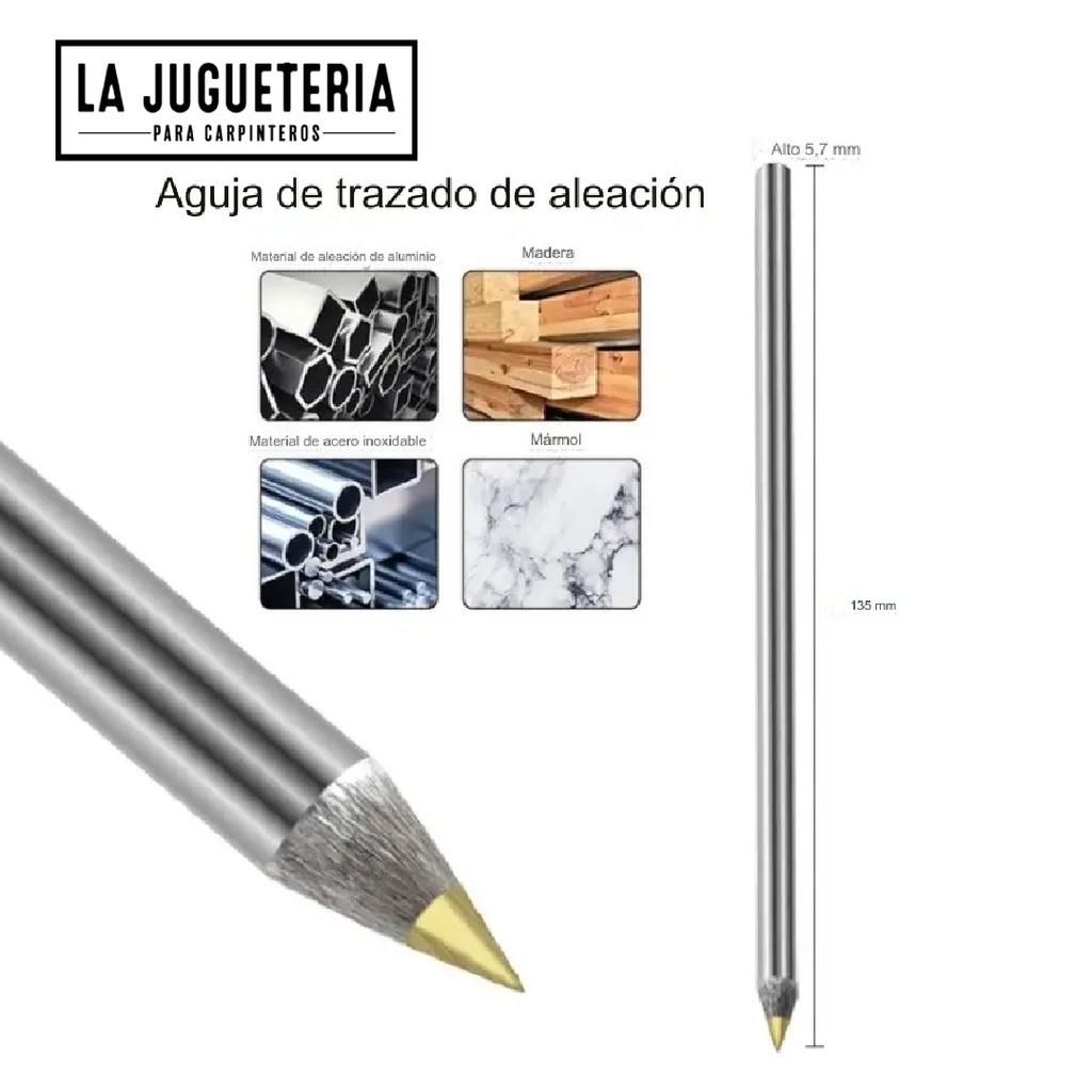  Pluma de Trazador de Aleación L-HT0233 - Herramienta de Marcado Preciso para Madera, Metal y Más