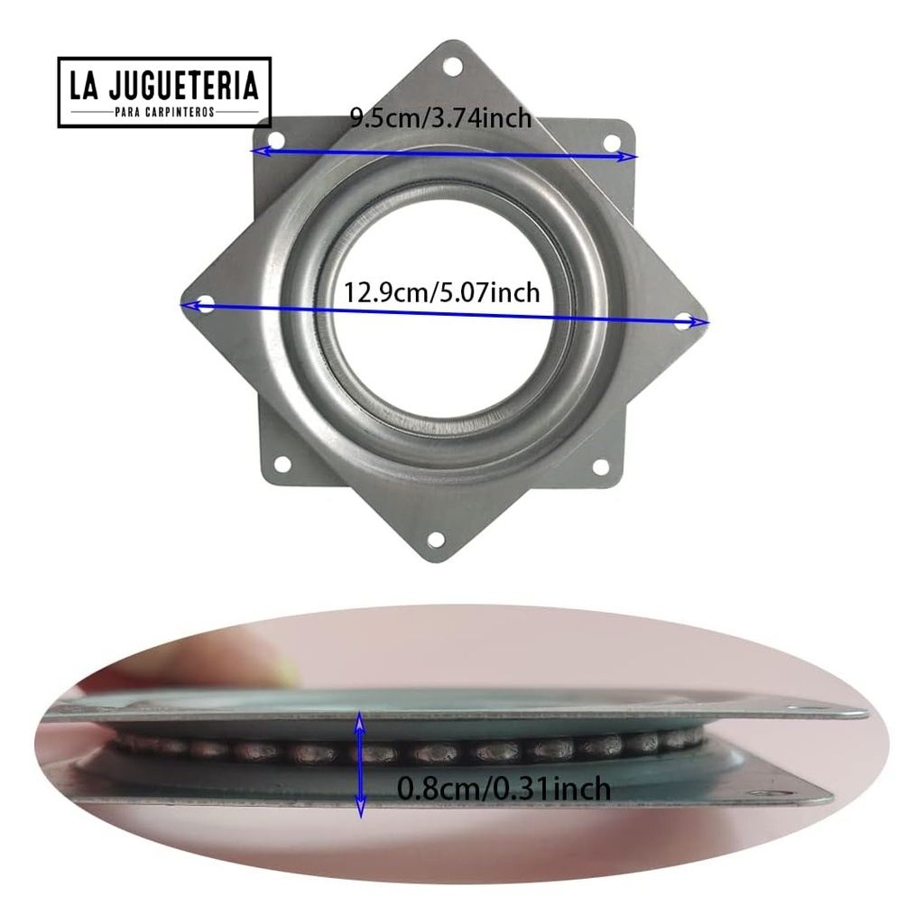 Juego de Placa Giratoria Lazy Susan de 4 Pulgadas para Muebles y Proyectos de Carpintería