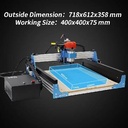 CNC PRT 4040Max para carpintería con router de 710w - Área de trabajo 400mm x 400 mm x 75 mm