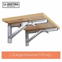 Soportes Plegables para Estantes de Acero Inoxidable - Set de 2 Unidades (30x17.5cm) - Carga Máxima 132.3 lbs
