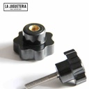 Perilla de sujeción tipo tuerca estrella M6  abierta Paquete 5 pcs