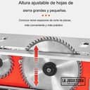 Sierra de mesa con disco incisor y colector de polvo. Plegable y portable. 110 V  Potencia: 2.600 W, potencia incisor : 1.600 W. elevador de disco eléctrico