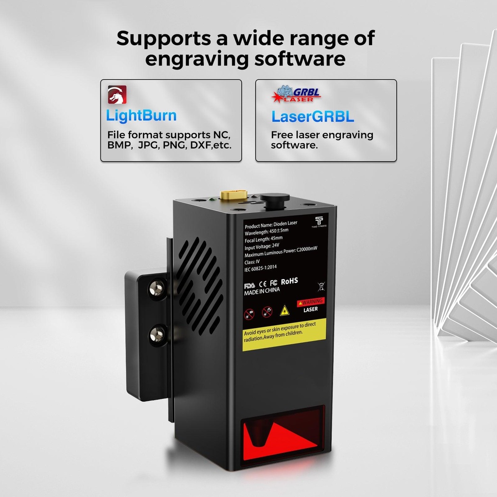 Compatible LightBurn y LaserGRBL