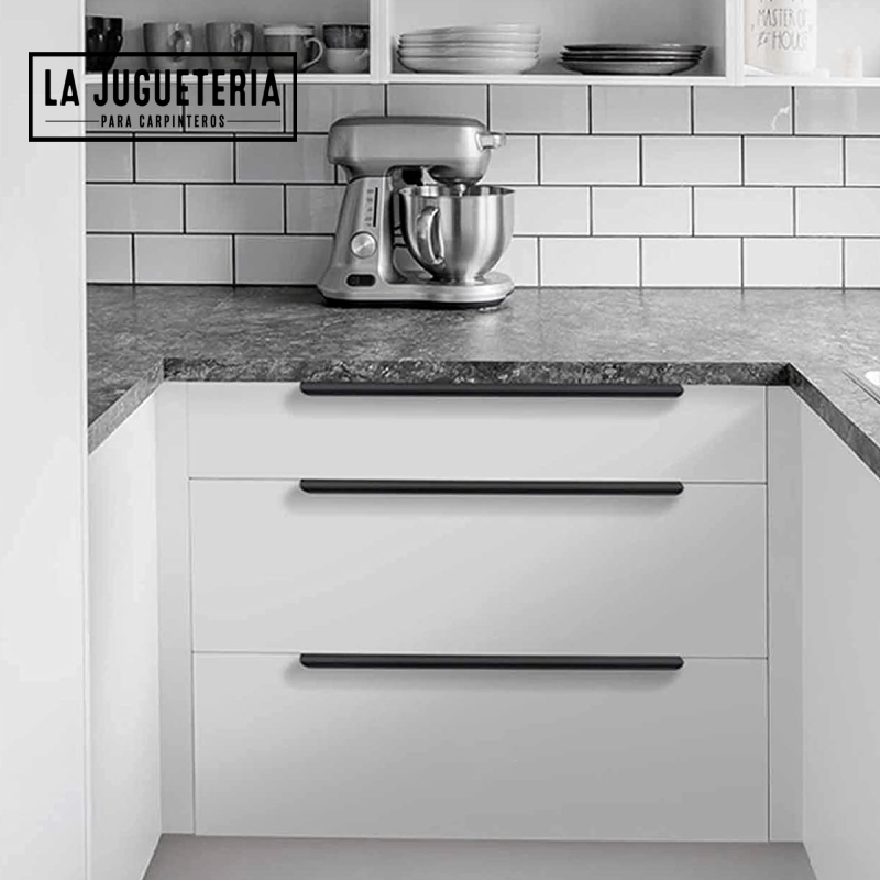 Tiradores de armario de cocina para cajones ocultos en aluminio 180 mm