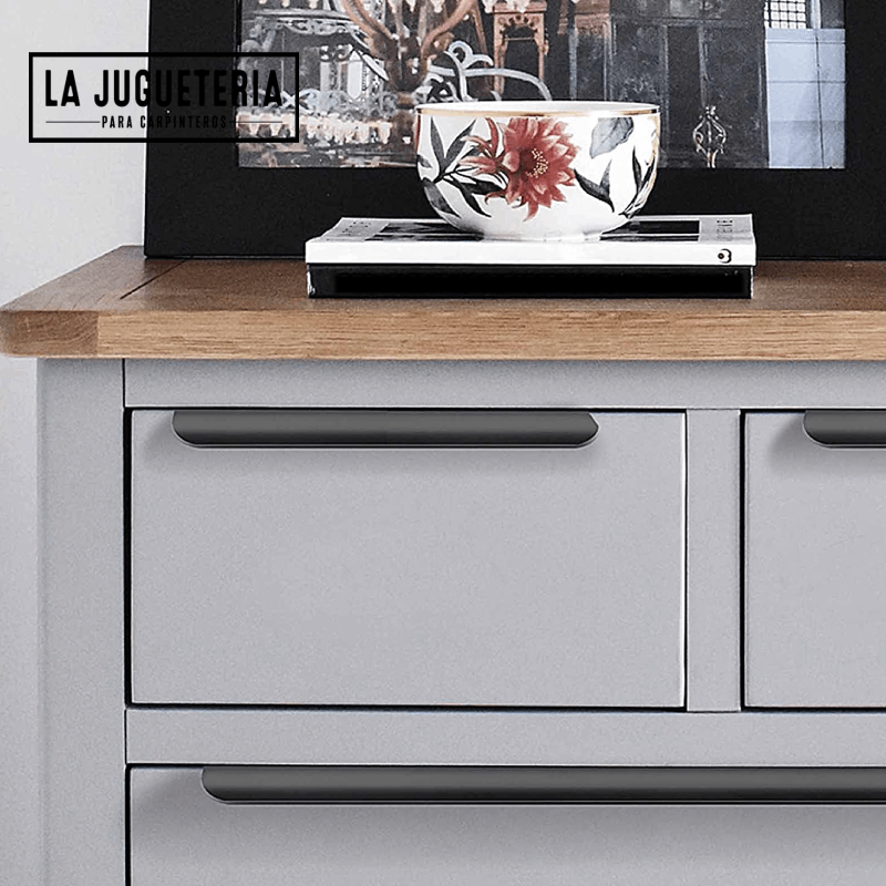 Tiradores de armario de cocina para cajones ocultos en aluminio 180 mm