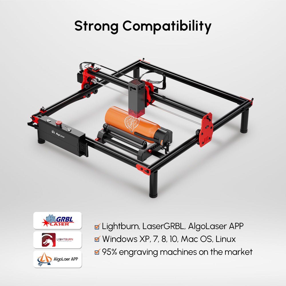 Compatibilidad con LightBurn, LaserGRBL y la app AlgoLaser