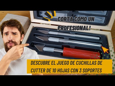 Juego de cuchillas de cutter de 10 hojas con 3 soportes