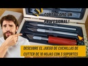 Juego de cuchillas de cutter de 10 hojas con 3 soportes
