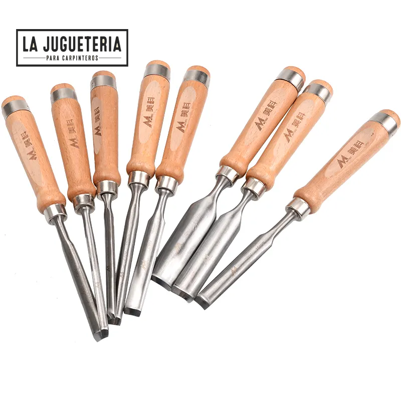 Gubia ó Cincel Profesional para Madera: Herramientas de Acero CR-V para Tallado y Afilado, de 6 mm