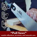 Sierra de tracción Ryoba plegable japonesa SUIZAN, sierra manual de doble filo de 9,5 pulgadas para carpintería