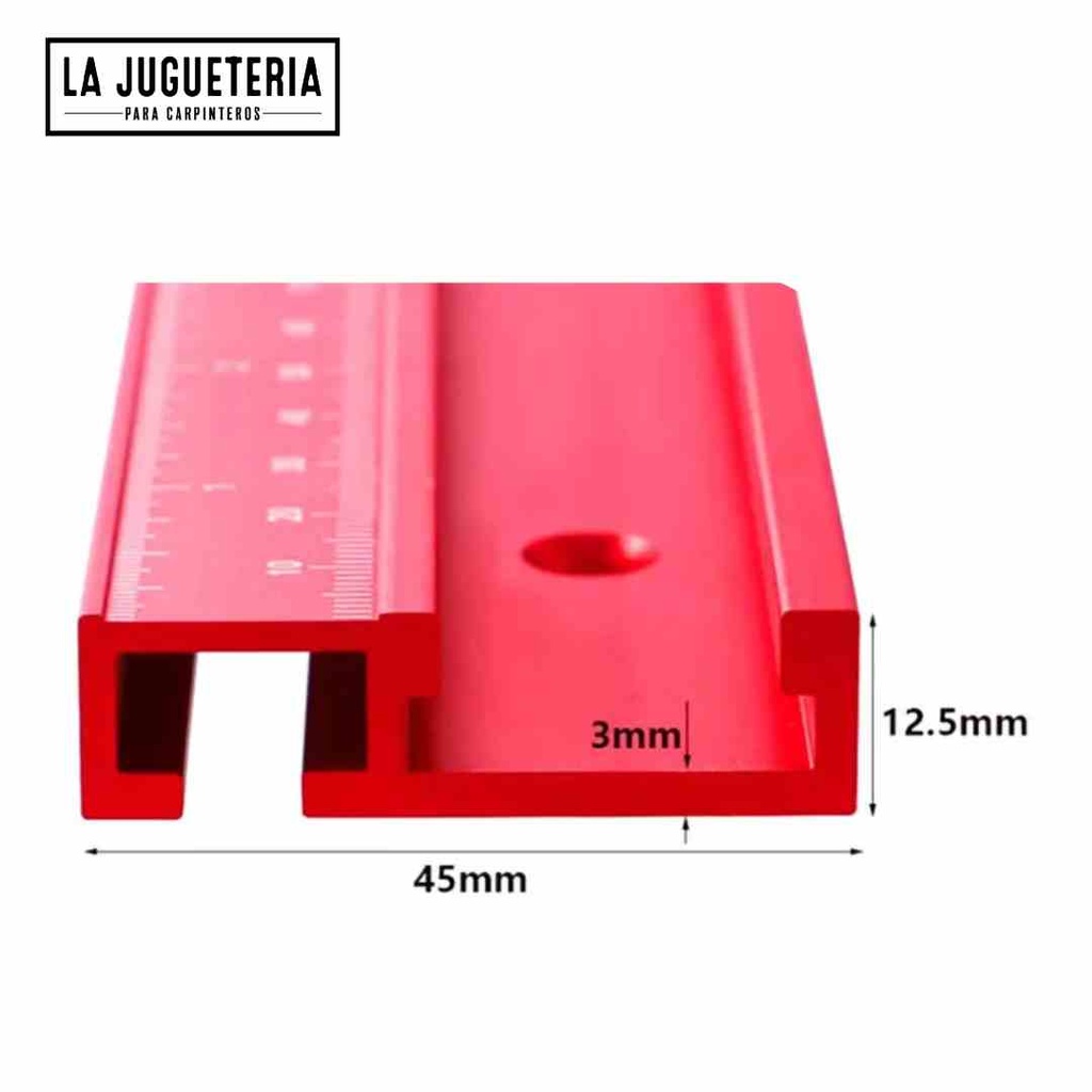 Guía o Riel en T Universal en Aluminio para Proyectos de Sierra o Router 1000mm
