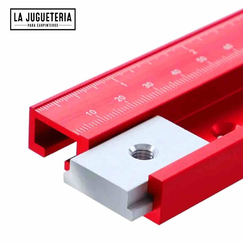 Guía o Riel en T-Track Universal en Aluminio para Proyectos de Sierra o Router 1000mm con regla marcada