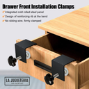 Prensa Abrazaderas de acero para instalación frontal de cajones. Set 2 pcs