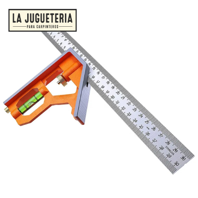 [A631] Regla de ángulo universal de acero inoxidable ajustable de 45 grados - Herramienta de medición combinada de 300mm