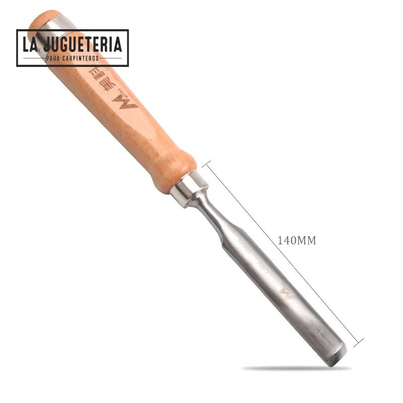 [A454] Gubia ó Cincel Profesional para Madera: Herramientas de Acero CR-V para Tallado y Afilado, de 1/4" (≈6 mm)