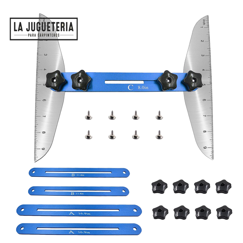 [A595] Plantilla medición peldaños de escalera con angulos incluídos