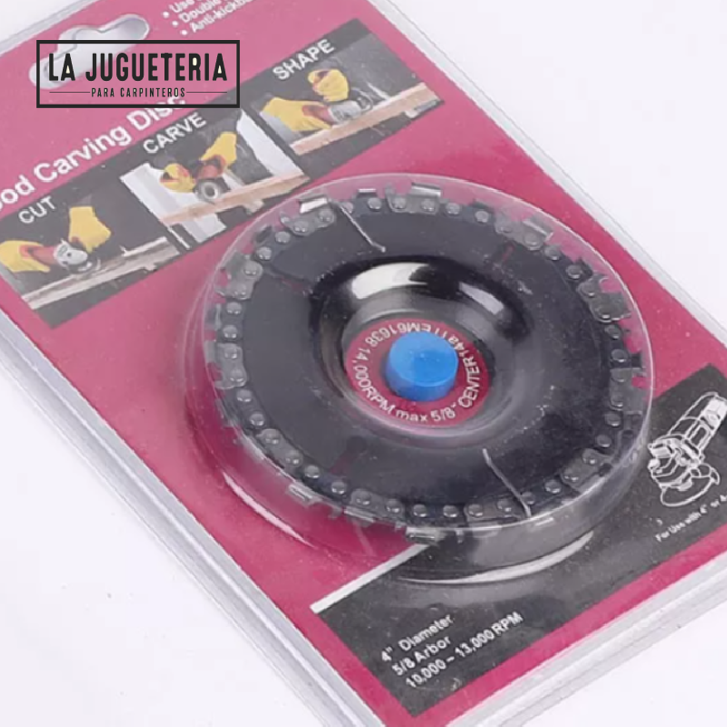 [A255] Disco de cadena para amoladora  4 x 22mm de ancho para desbaste escofina de madera