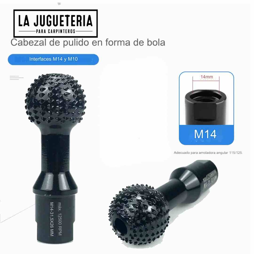 [A084] Bola Escofina Esférica Para Amoladora Angular de desbaste M14