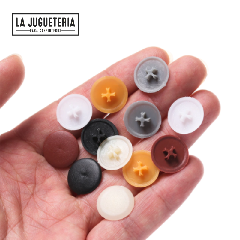 Tapones plásticos para cabeza de  tornillos color Blanco bolsa de 100 unidades
